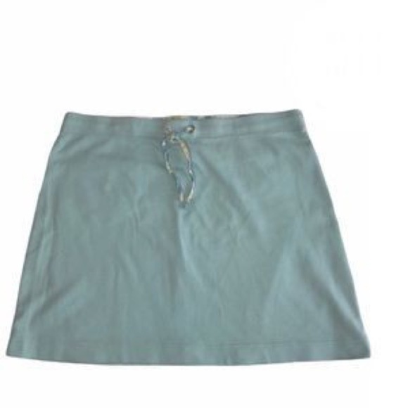 LOFT Seafoam Tye Waist Mini Skirt Back Pockets M - Picture 1 of 9
